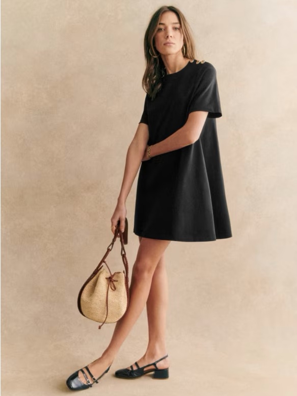 Sezane Selena Organic Cotton Mini Dress Size XS